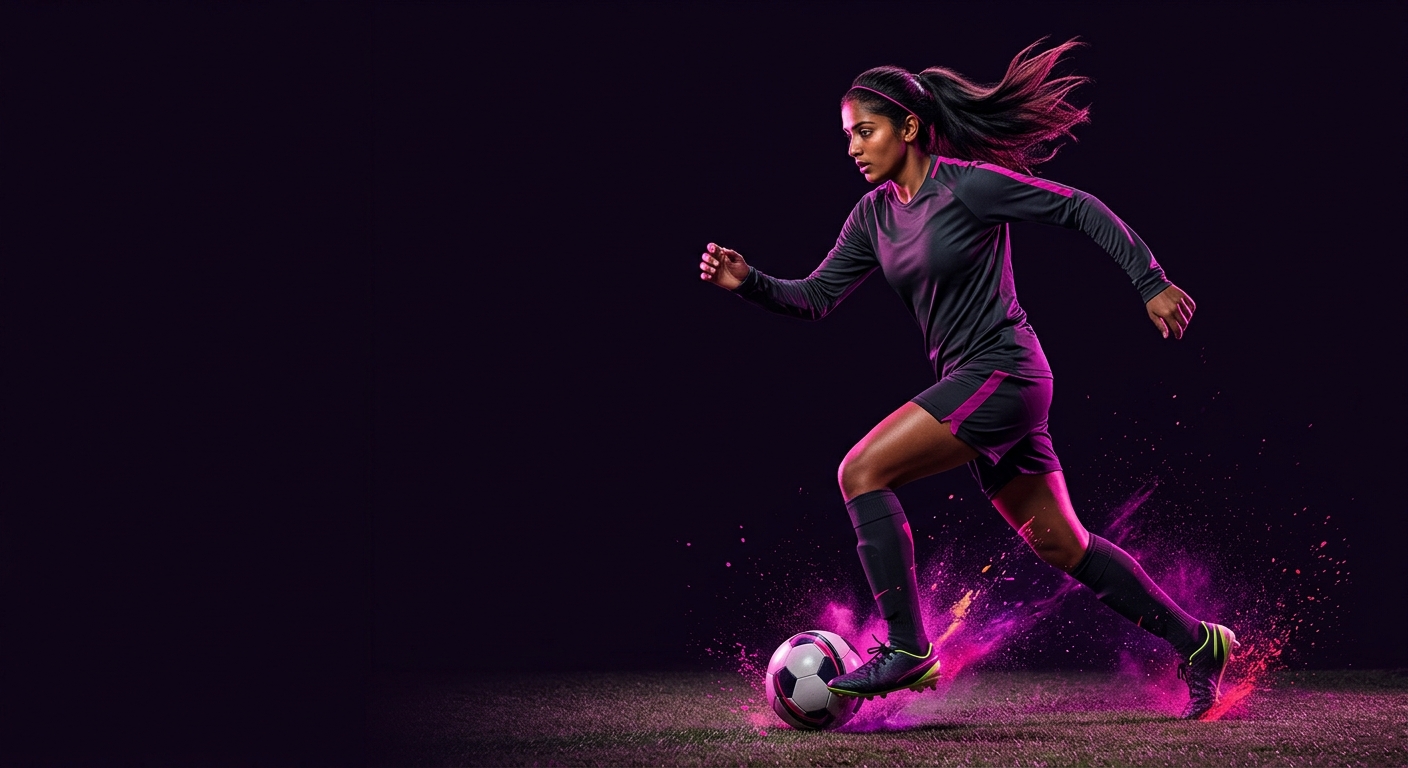 Nova Sports footballer dribbling a ball